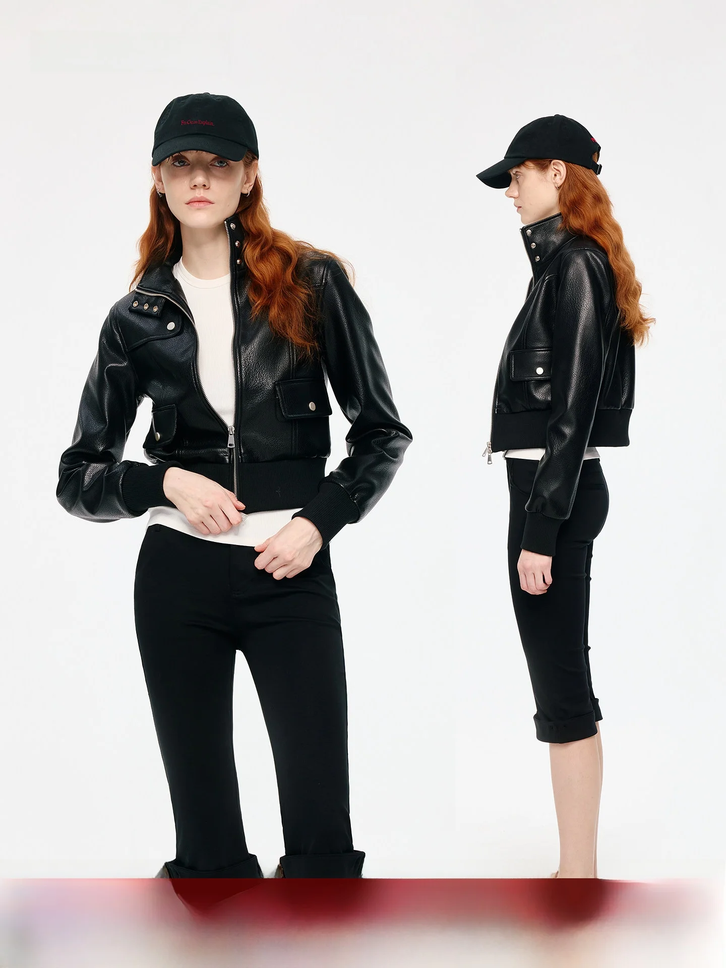 Faionable ort Leather Jaet for Women Spring 2026 Design Sensation  Zipper Closure Casual Sle Slim Fit PU Leather