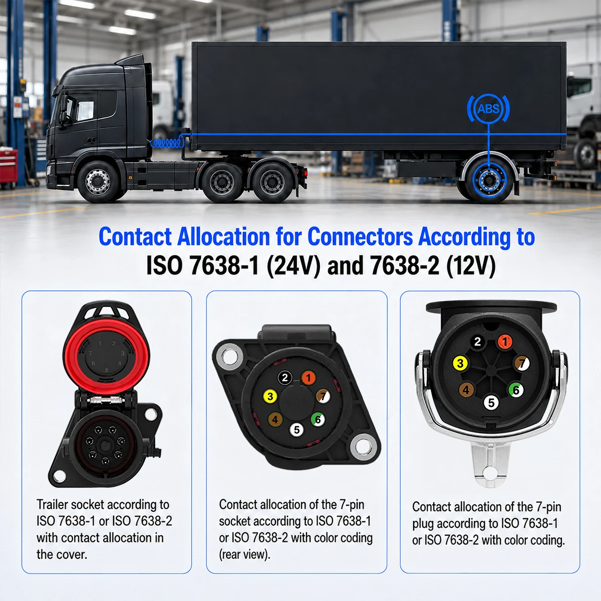 X-OBD ISO 7638 7pin 9pin Trailer EBS ABS Diagnostic Adapter Cable for Knorr-Bremse TEBS Haldex EB+ Heavy Duty Truck 5V-24V CAN