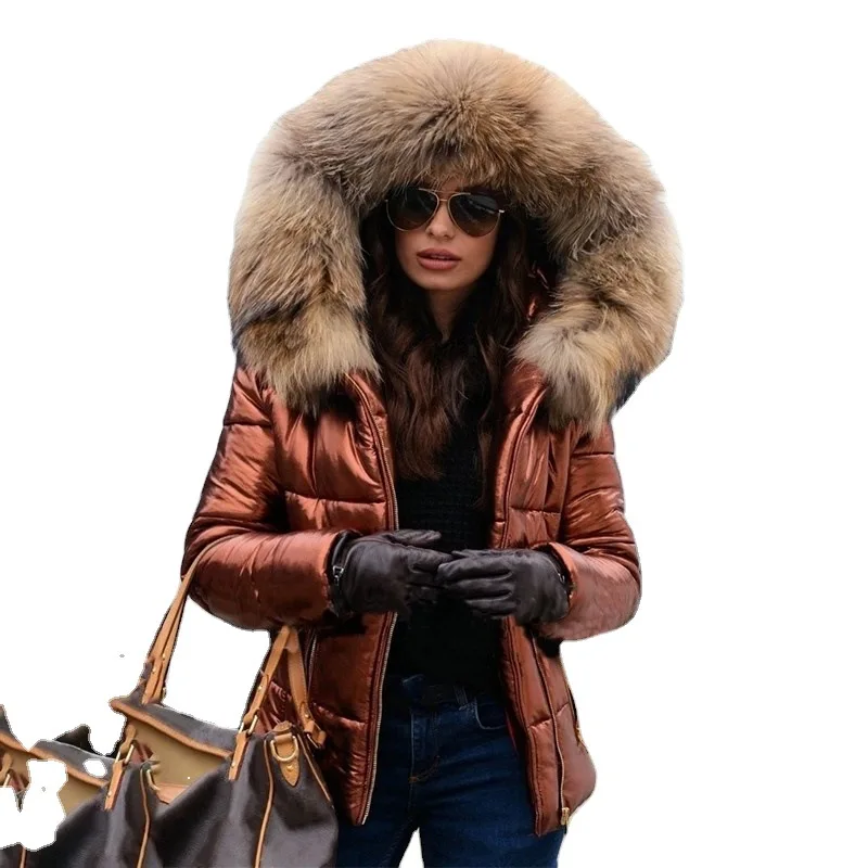 2025 خريف شتاء جديد النمط الأوروبي المرأة أسفل سترة قطن قصيرة الإناث معطف القطن ملابس خارجية عصرية وأنيقة #3