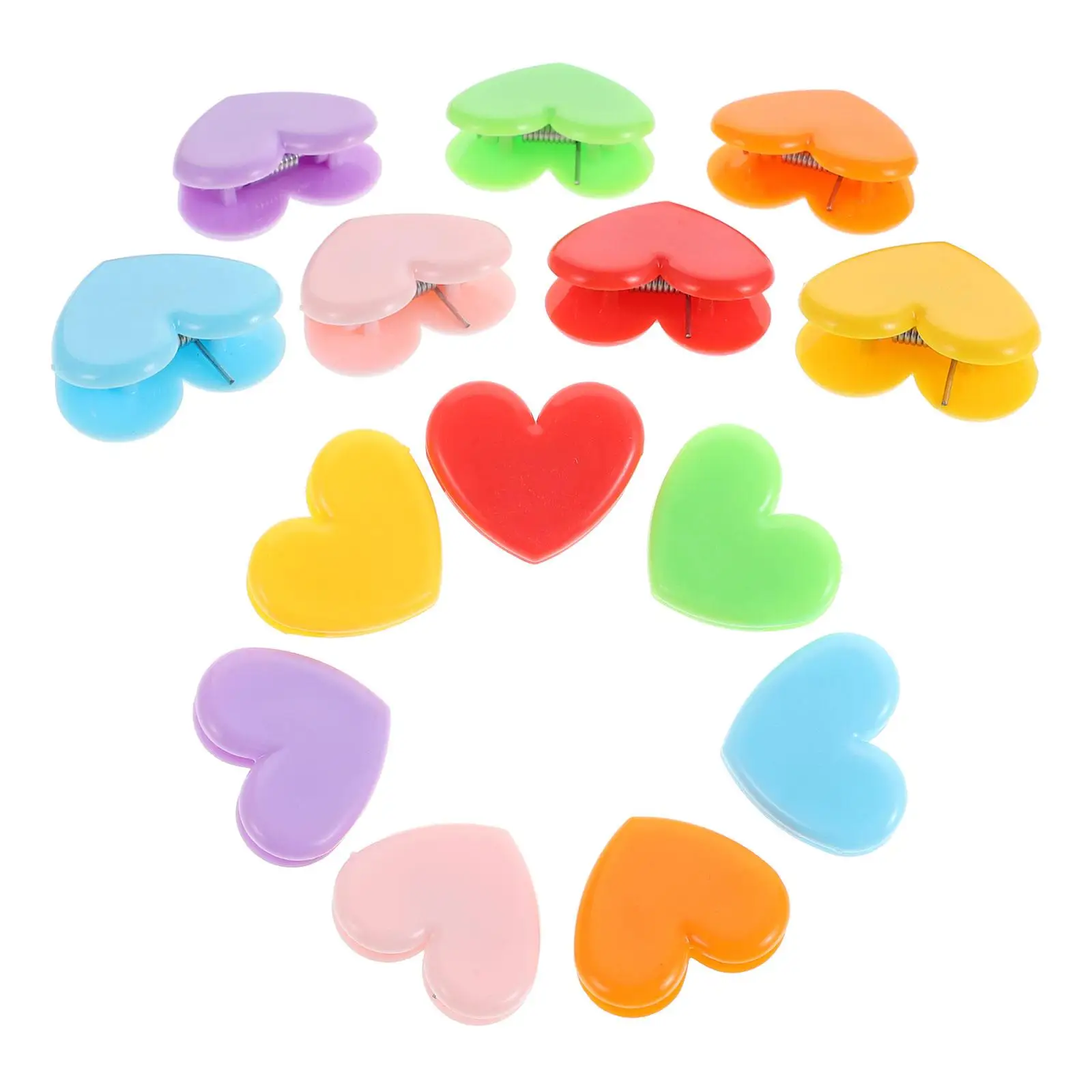 

20Pcs Heart Shaped Files Clips Office Photo Folders Students Documents Binder Paper Clamp Plastic Desk Accessories File Holder
