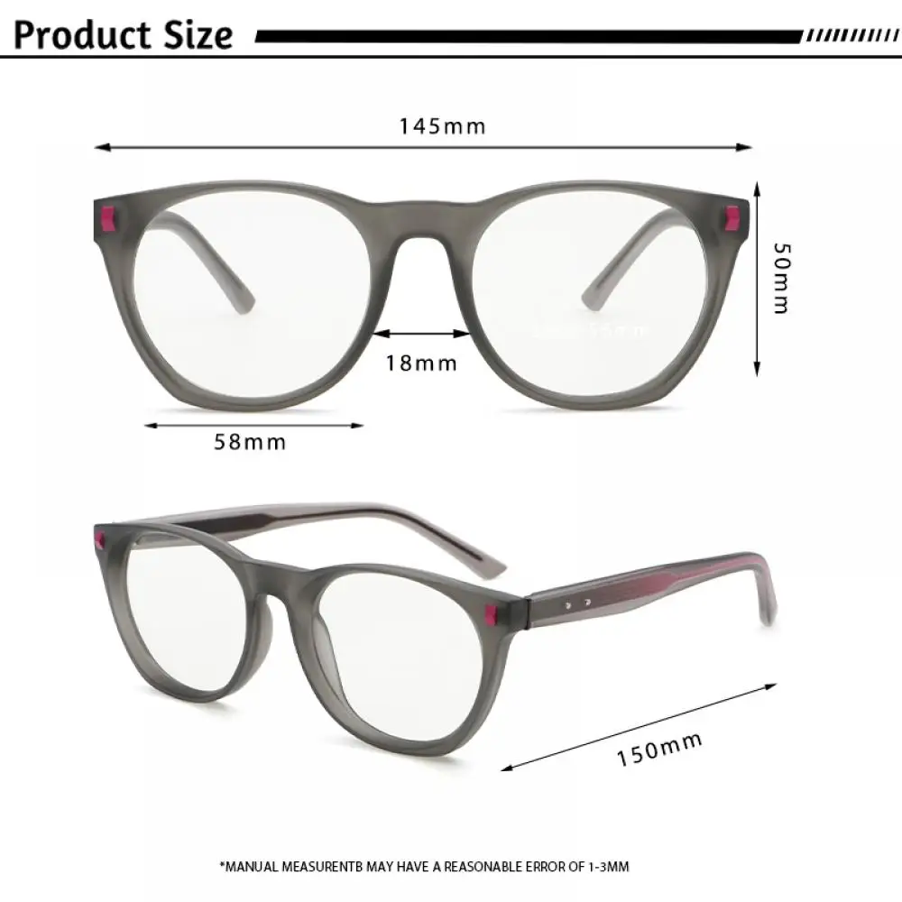 CATERSIDE Neue klassische Damen-Korrektionsbrille, maßgeschneiderte Korrektionsbrille mit runden Gläsern, Herrenbrille für Kurzsichtigkeit und Weitsichtigkeit – Detail 3