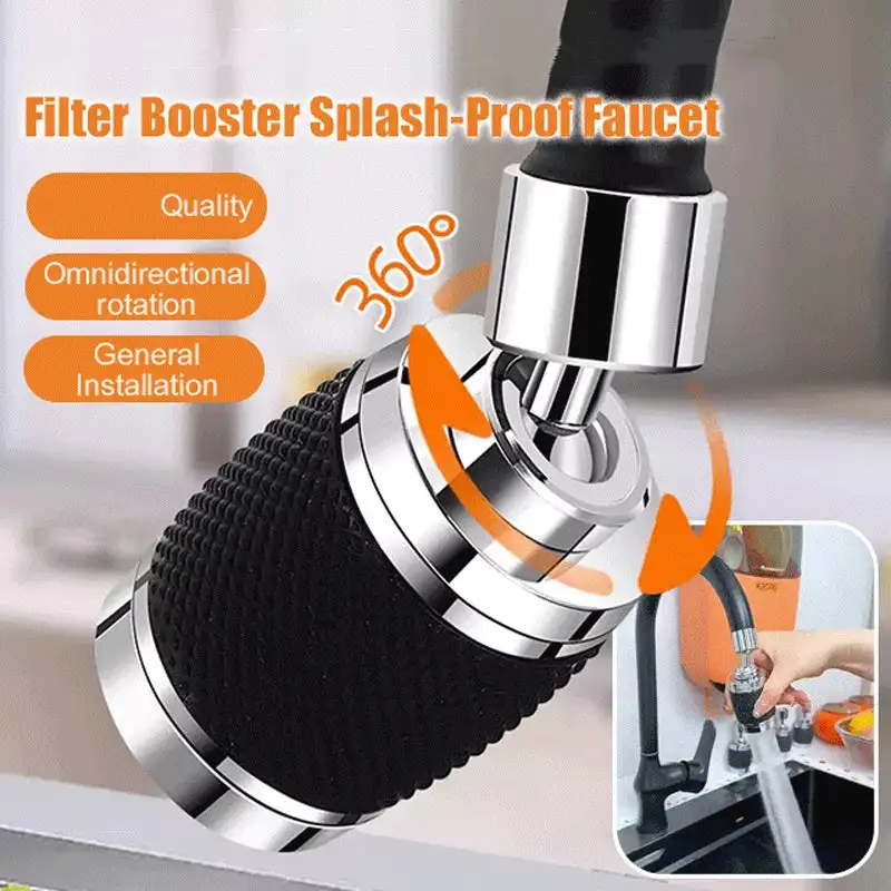 360-Degree Swivel Splash-Proof Faucet Aerator Splash Filter Faucet Extender Three-speed Adjustable Universal Hot and Cold Faucet