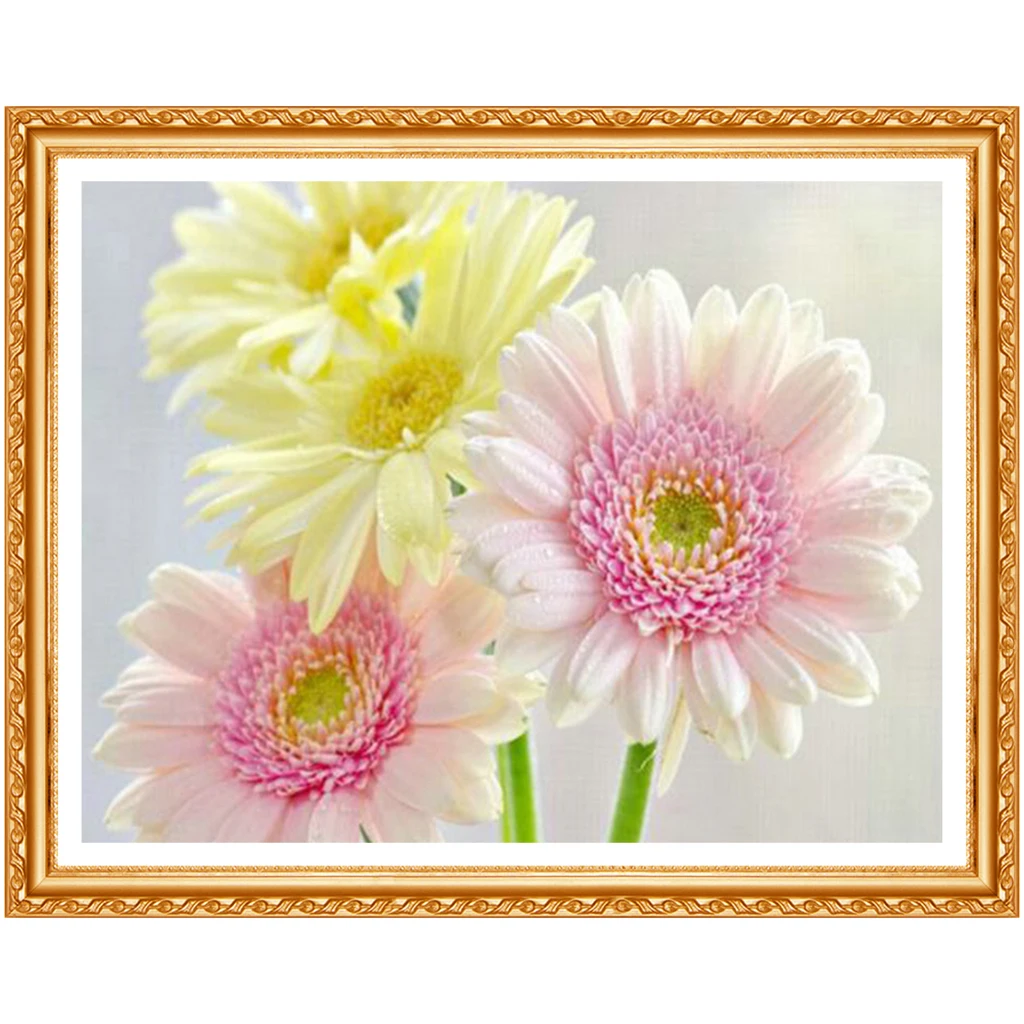 5D DIY Diamond Painting Flower Full Square Rhinestone  Wall Decoration Diamond Embroidery Cross-stitch Kits NEW