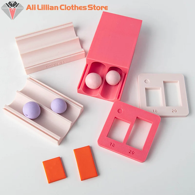 Forma e cortador de esfera de argila 4-15mm, faça você mesmo, multi-tamanho, fabricante de bola de argila de polímero, molde de bola de rolamento para brincos, colares, joias