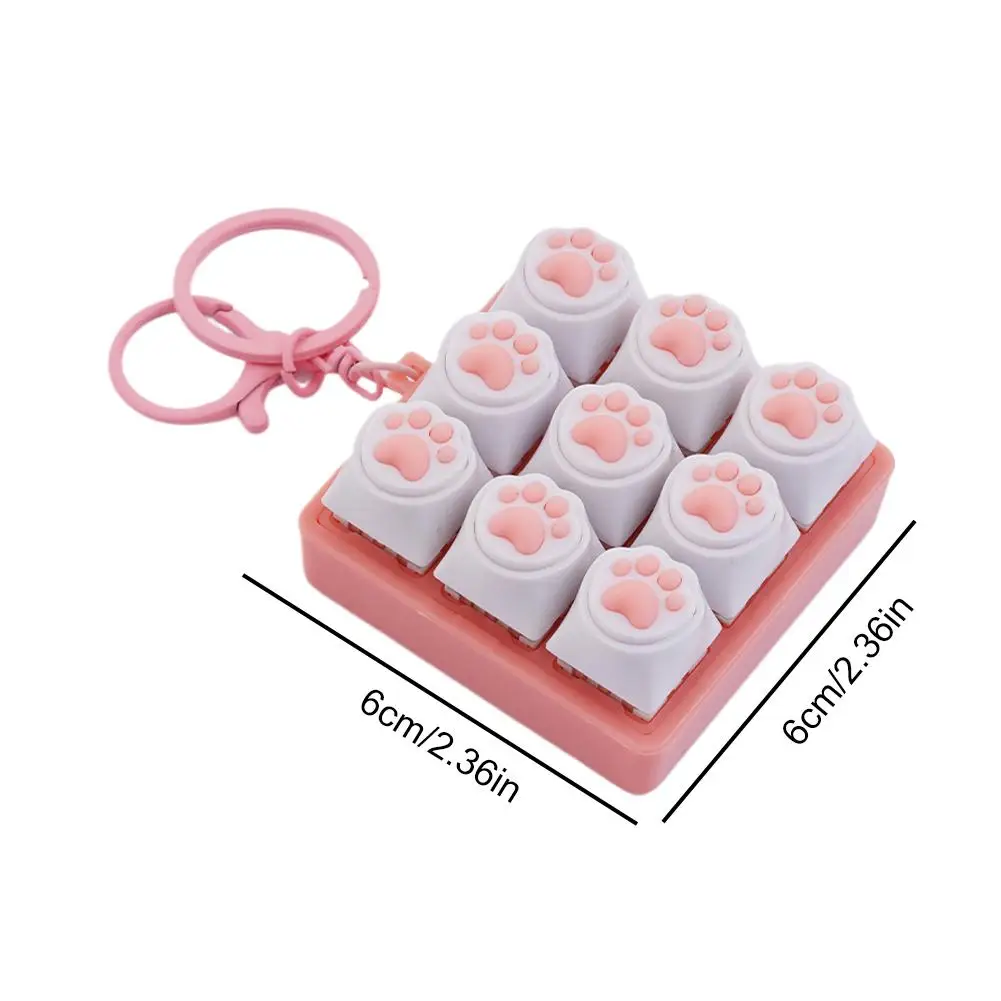 Cat Paw Button Keycap Fidget Keychain