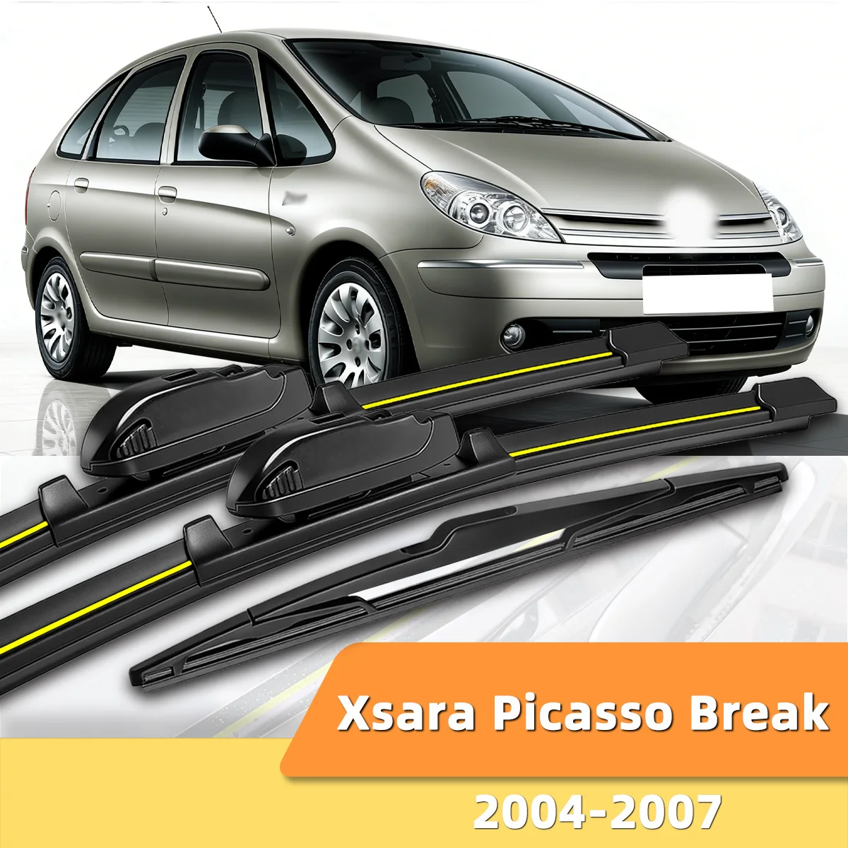 

3 шт. передних и задних дворников для Citroen Xsara Picasso Break 2004-2007, автомобильные аксессуары для лобового стекла 2005