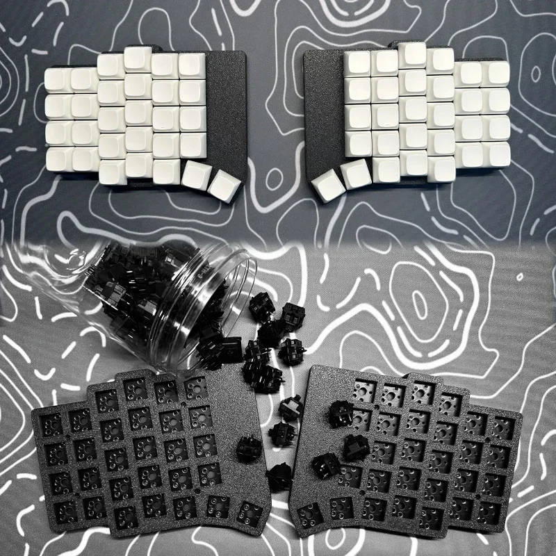 Flake Split Keyboard Kit Two Mode Wired Bluetooth 40/46/58 Keys Mx/ChocV1&V2 200mAh Battery Life Hotswap Support ZMK Custom Gift