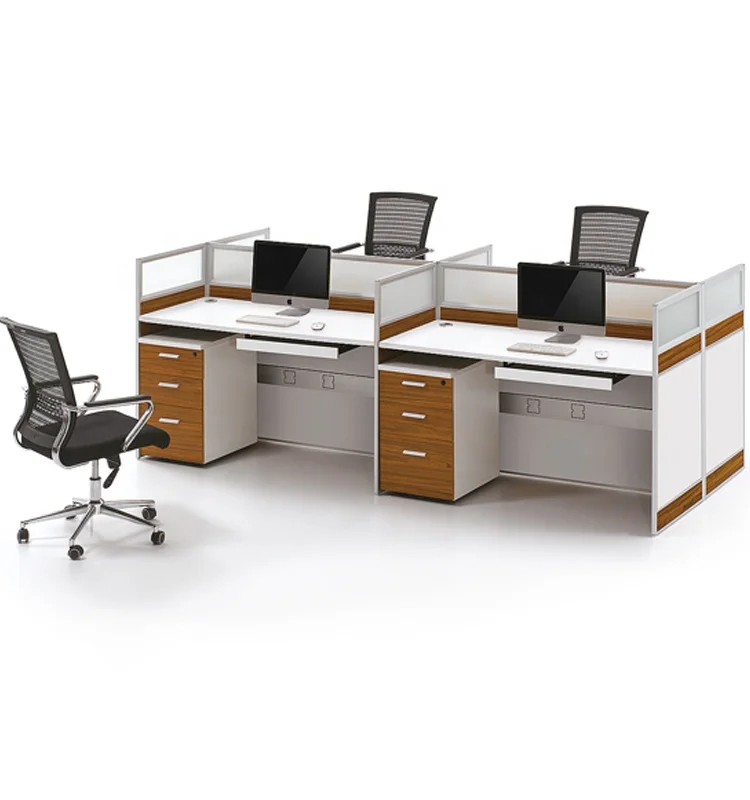 4 Person Office Island Workstation Custom Size Color Ready To Fix Office Partition