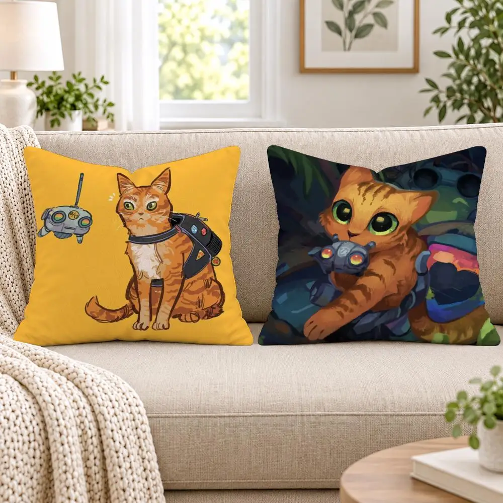 Game S-Stray Cushion Cover Short Plush Double-Sided Printing Sofa Bedroom Living Room Throw Pillow Cover Home Decor