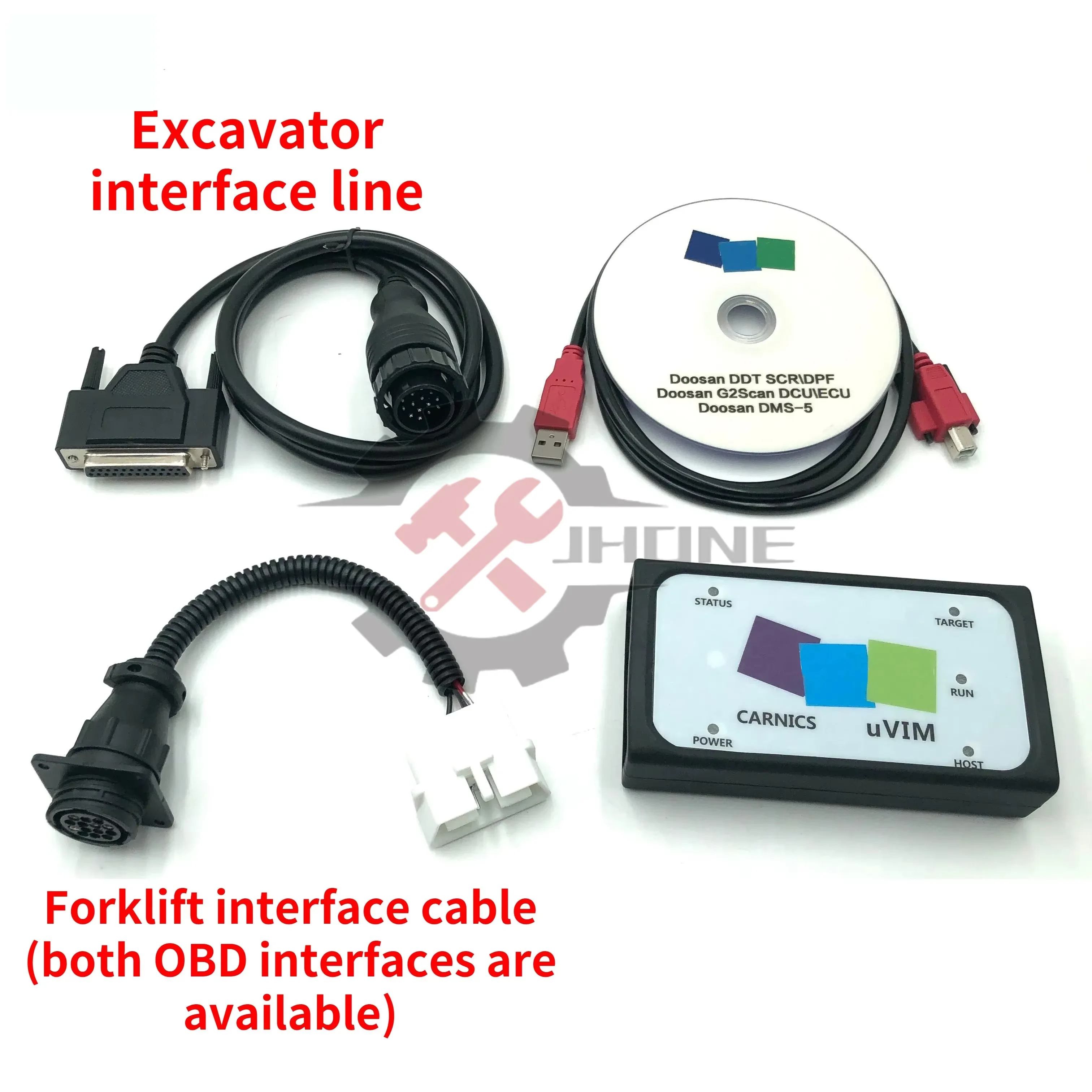 

New Doosan UVIM Diagnostic Tool Excavator Forklift Engine Fault Scanner Detection OBD Interface DDT CARNICS SCR DPF DCU ECU+G2