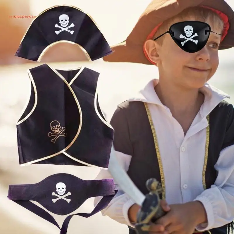 costumes pirate, patchs pour ceinture taille, patchs pour les yeux pirate pour fête d'Halloween