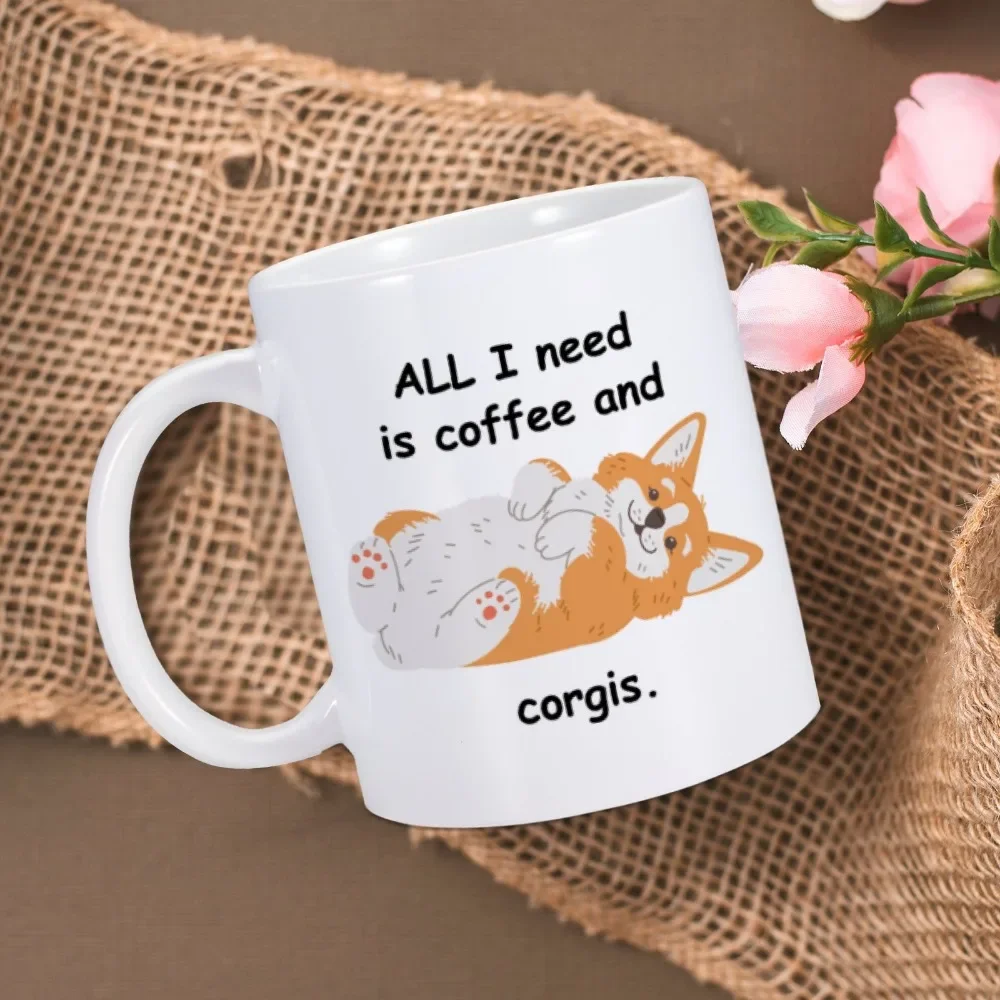 Cute Corgi Coffee Mug Ceramics Camping Cup 11oz Home Tea Cup Dog Lover Birthday Water Mugs Gift Pembroke Welsh Corgis Owner Cups