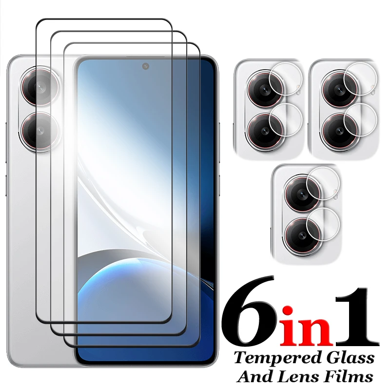 

6in1 For Redmi Turbo 4 Glass For Redmi Trubo3 Turbo4 Tempered Glass 2.5D Full Cover Glue HD Screen Protector For Turbo 4 Film