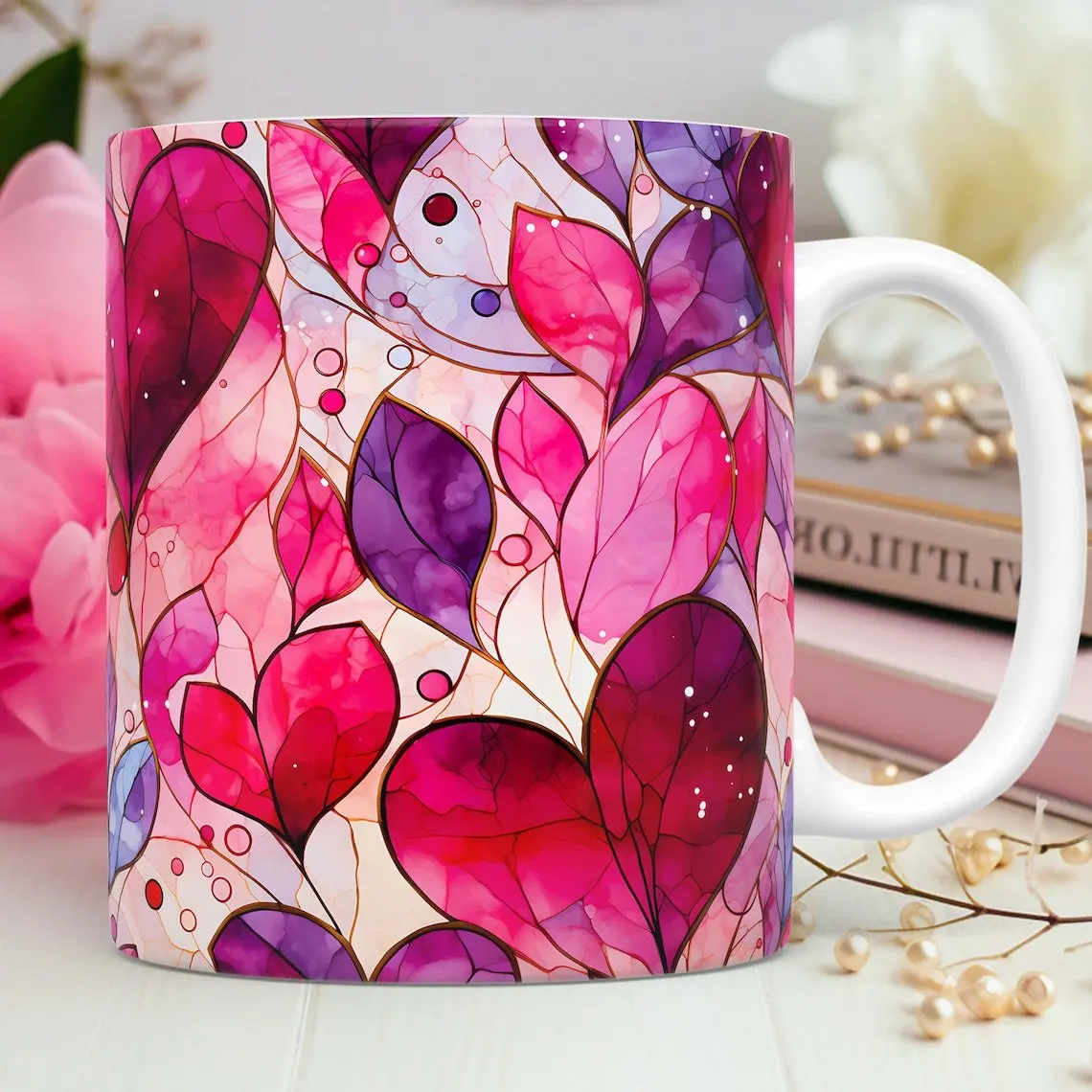 Creatieve mok met liefdesmotief, keramiek, liefdesbeker, cadeau voor moeder of vriendin