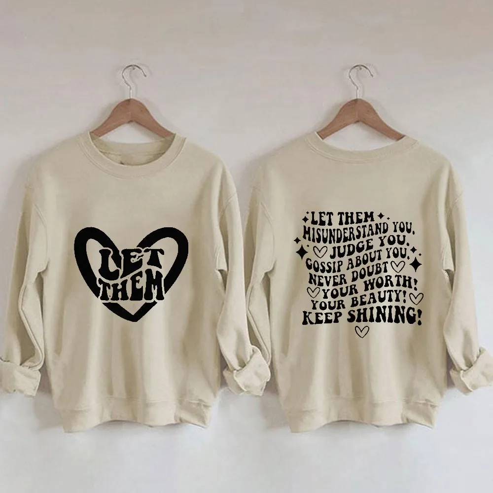 Rheaclots Women's Let Them Keep Shining Printed Cotton Female Cute Long Sleeves Sweatshirt