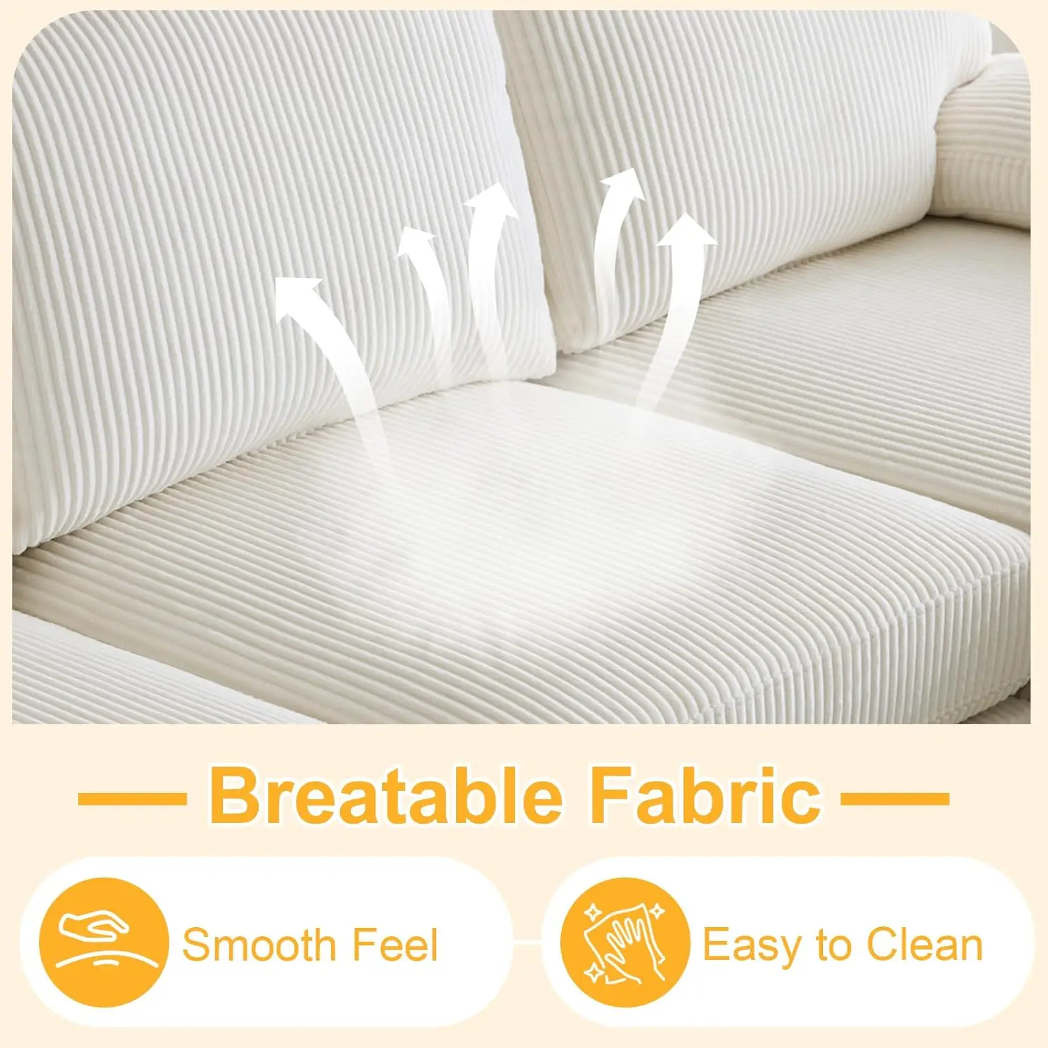 أريكة مقسمة على شكل حرف U مقاس 111 بوصة أريكة حديثة ذات 4 مقاعد مع كراسي أريكة منجدة من قماش سروال قصير بأرجل خشبية محببة #4