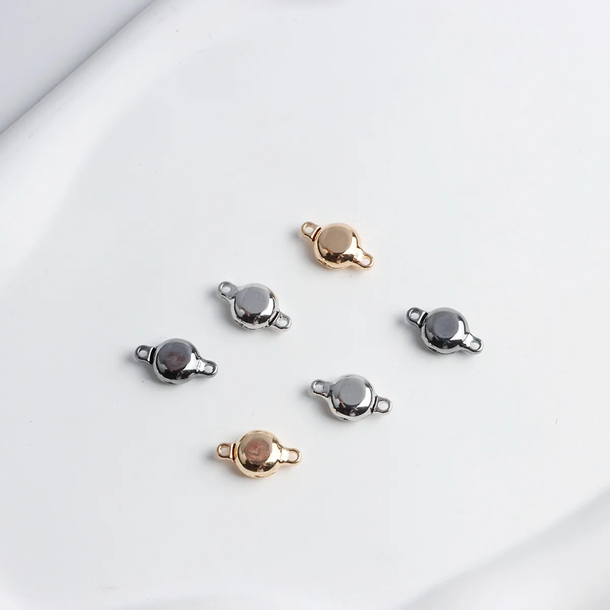 

18K Plated Real Gold Color Round Magnet Buckle Necklace Bracelet Connecting Button Head Magnetic Suction Button DIY Jewelry Endi