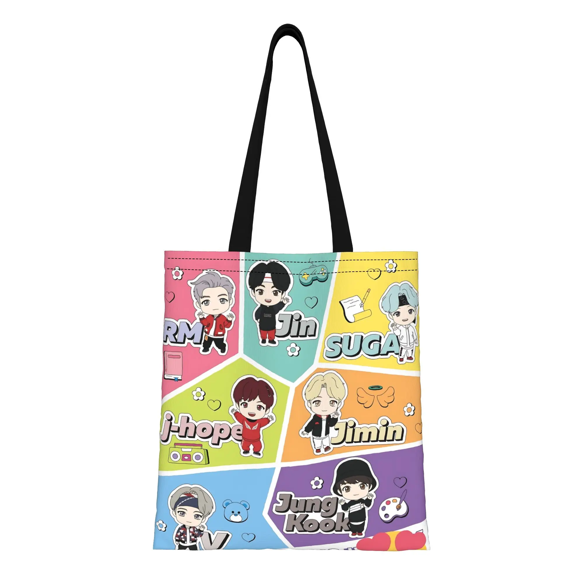 

ita bag back to school Cartoon Y2K style idol Canvas funko pop Canvas Tote Bag Women'S Shoulder Handbag