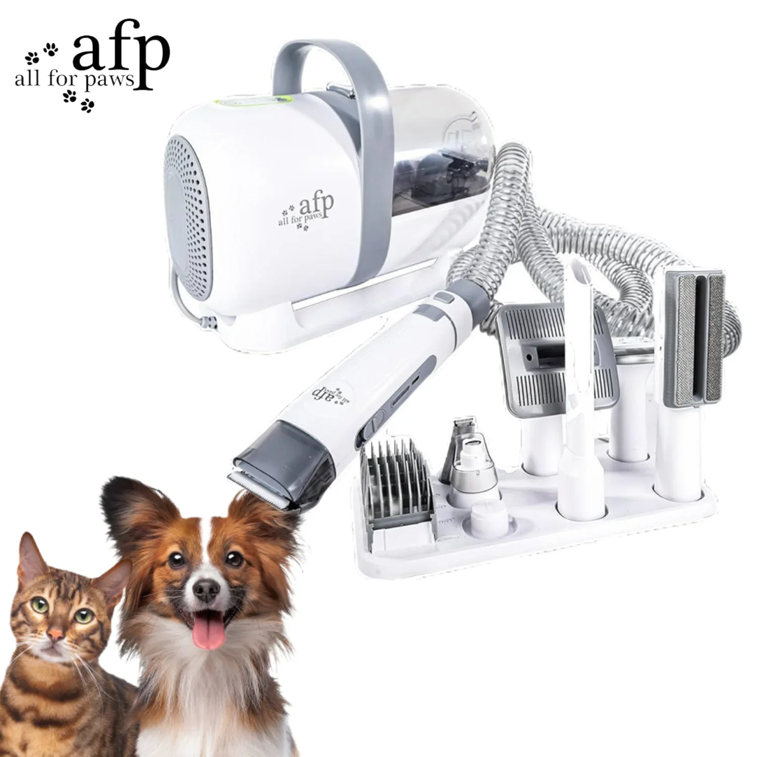 AFP Top Sale 7 In 1 Pet Grooming Kits Dogs Cats Vacuum Grooming Kits 1.5L Capacity Vacuum Dust Bin Hair Remover Shedding Clipper