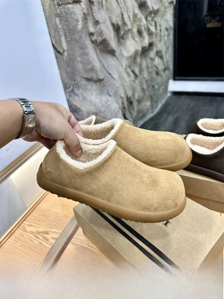 Warmth And Style: Unisex Soft-Soled Leather-Fur Integrated Snow Boots Lightweight Comfortable Casual Winter Shoes for Men And...