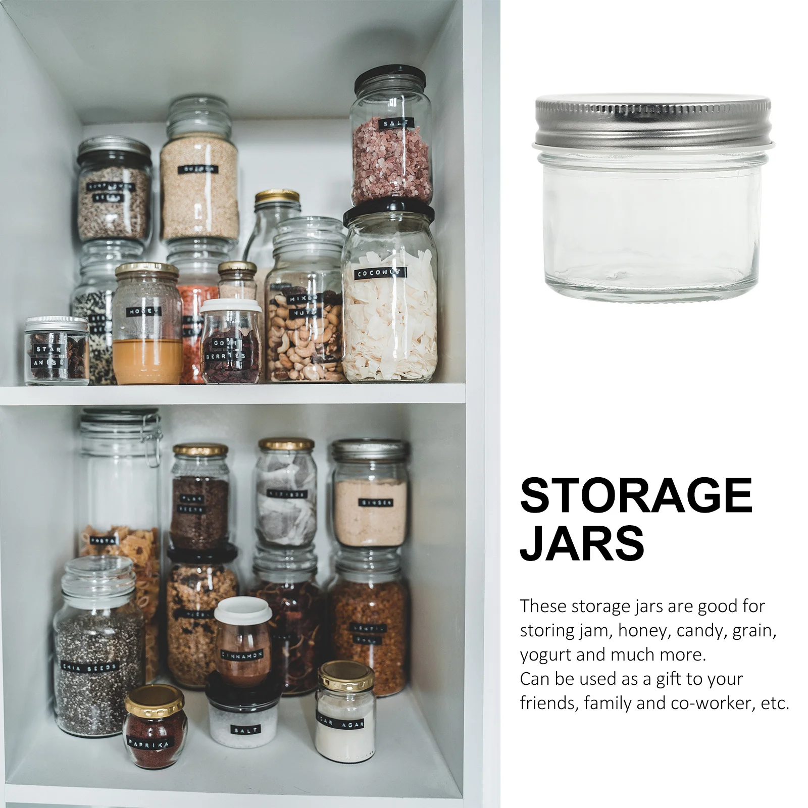 

6pcs 100Ml Glass Sealing Cans Reusable Airtight Jars For Honey Jam Storage Multifunctional Glass Containers Portable Smooth