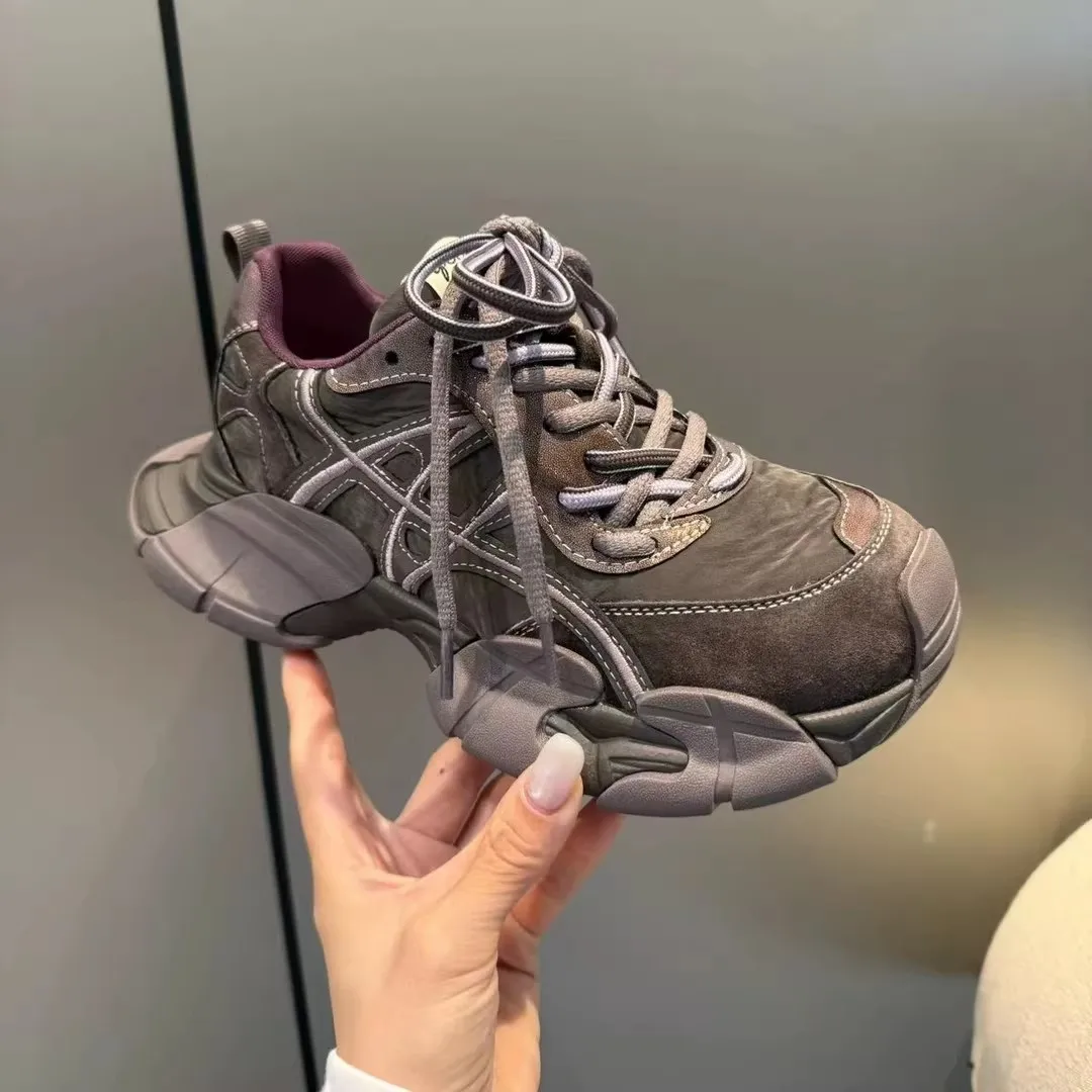 

Женские кроссовки BEAUTODAY Chunky Sneakers, сетчатые, разноцветные, на шнуровке, модные, осенние, повседневные, спортивные, для бега, на толстом каблуке