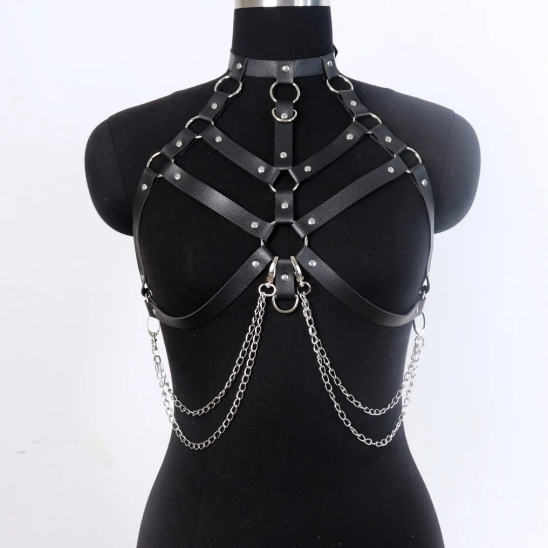 المرأة الاتجاه فاسق حزام موضة حزام خصر جلدي أنثى الشارع نمط الديكور الجسم حزام على شكل سلسلة القوطية الملابس والاكسسوارات