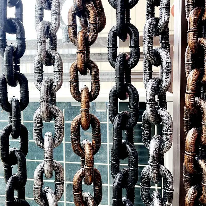 중간 크기 플라스틱 체인, 할로윈 유령의 집 바 장면 소품, 사실적인 철제 체인, 영화 공연 소품 장식