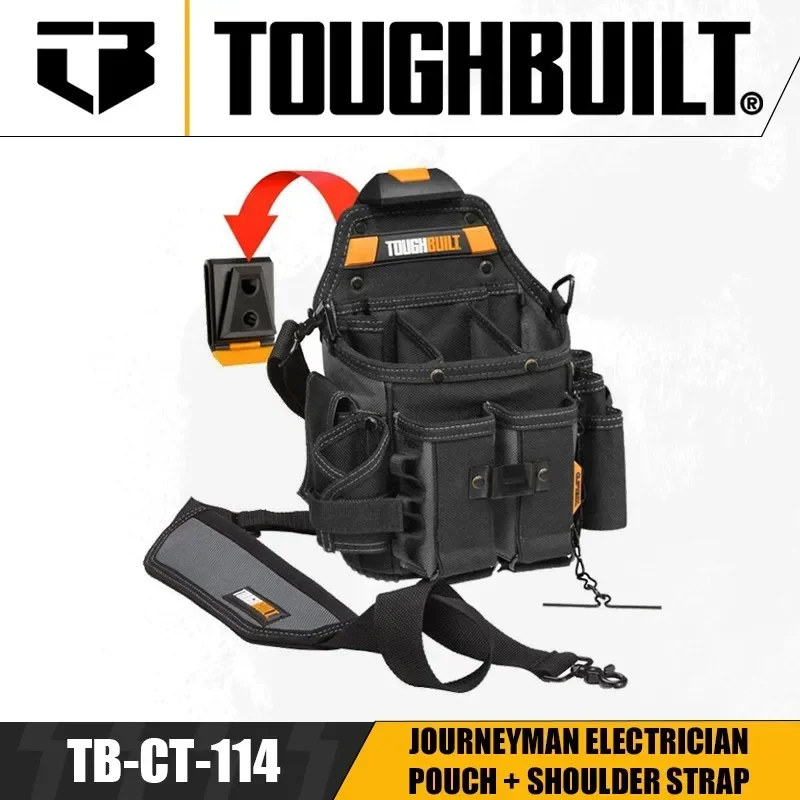 TOUGHBUILT TB-CT-114 Journeyman Electrician Pouch + Shoulder Strap Thickened Large-capacity Storage Waist Pack