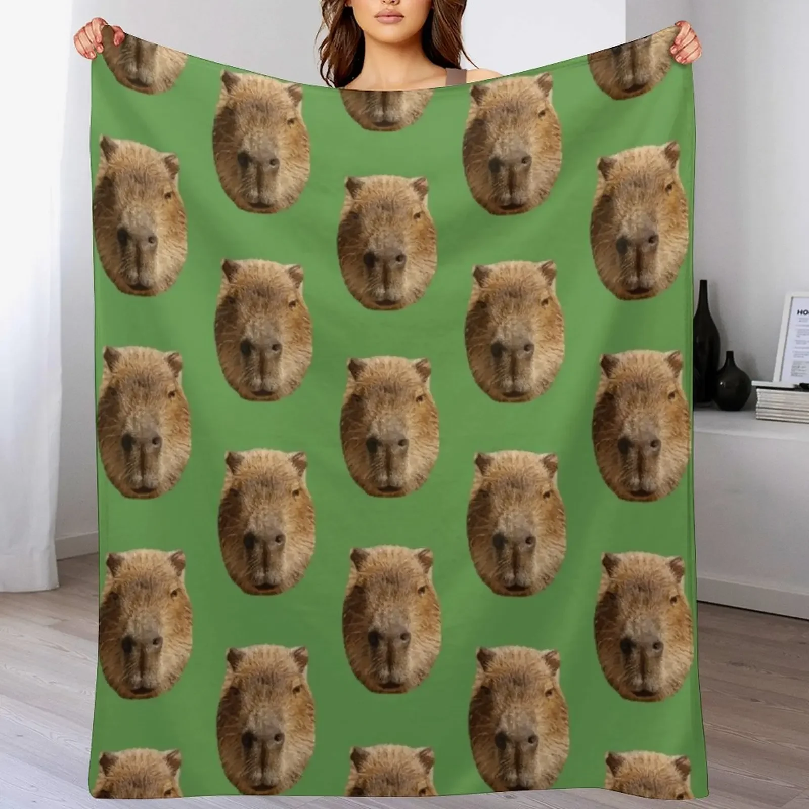 Male Capybara face Throw Blanket Versatile Cozy Throw Blanket for All Occasions
