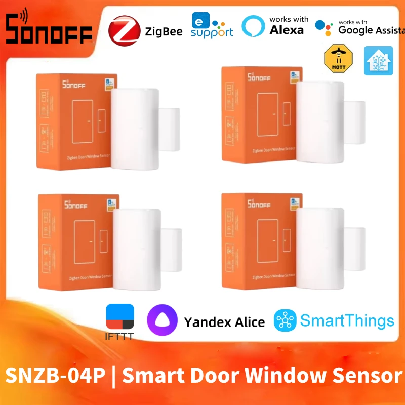 SONOFF SNZB-04P زيجبي المنزل الذكي نافذة الباب الاستشعار جهاز استشعار إنذار EWelink Smartthings أليكسا جوجل مساعد المنزل أليس IFTTT
