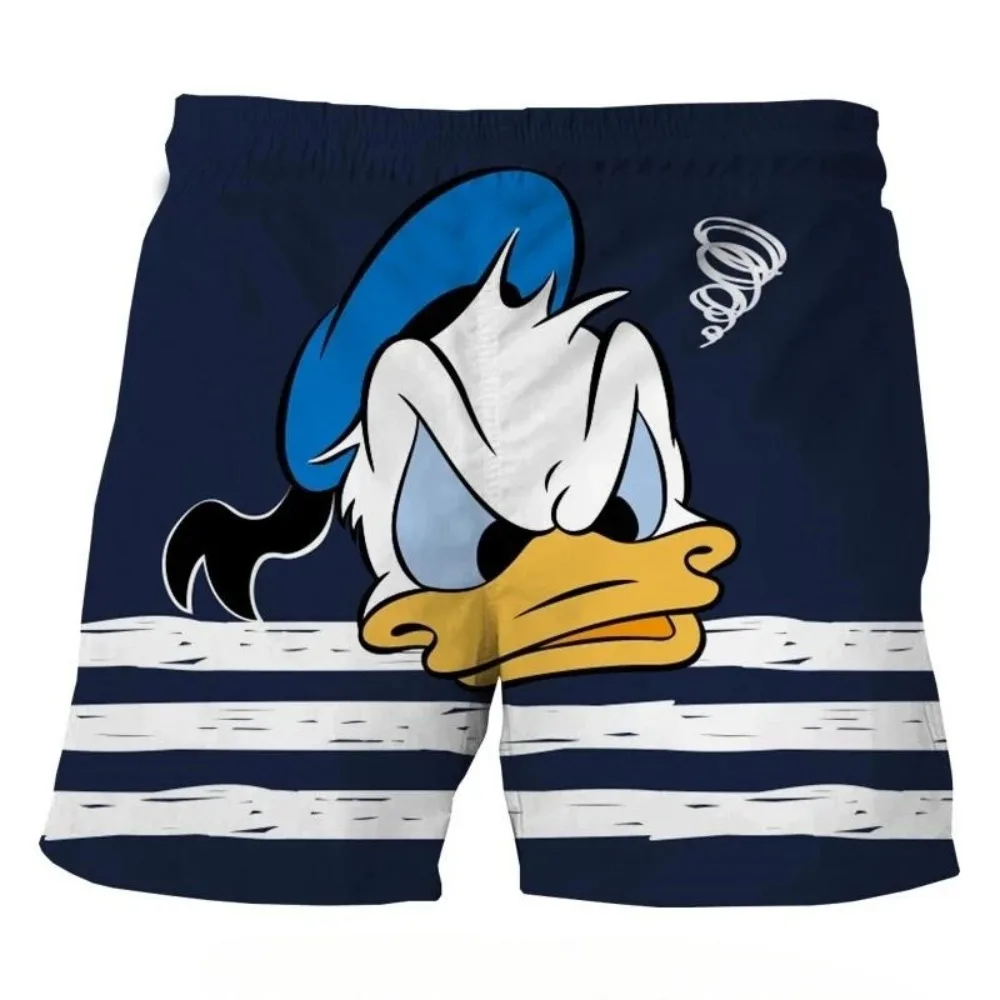 

Summer Disney 3D Donald Duck Printed Children's Cartoon Beach Pants Men's Women's and Kid's Go Out for Daily Quick-drying Shorts