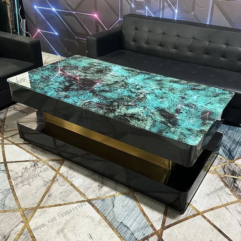 Factory Direct Sales Small Modern Coffee Table Designer European Top Minimalist Black Coffee Table Minimalist Mesa De Centro Sal