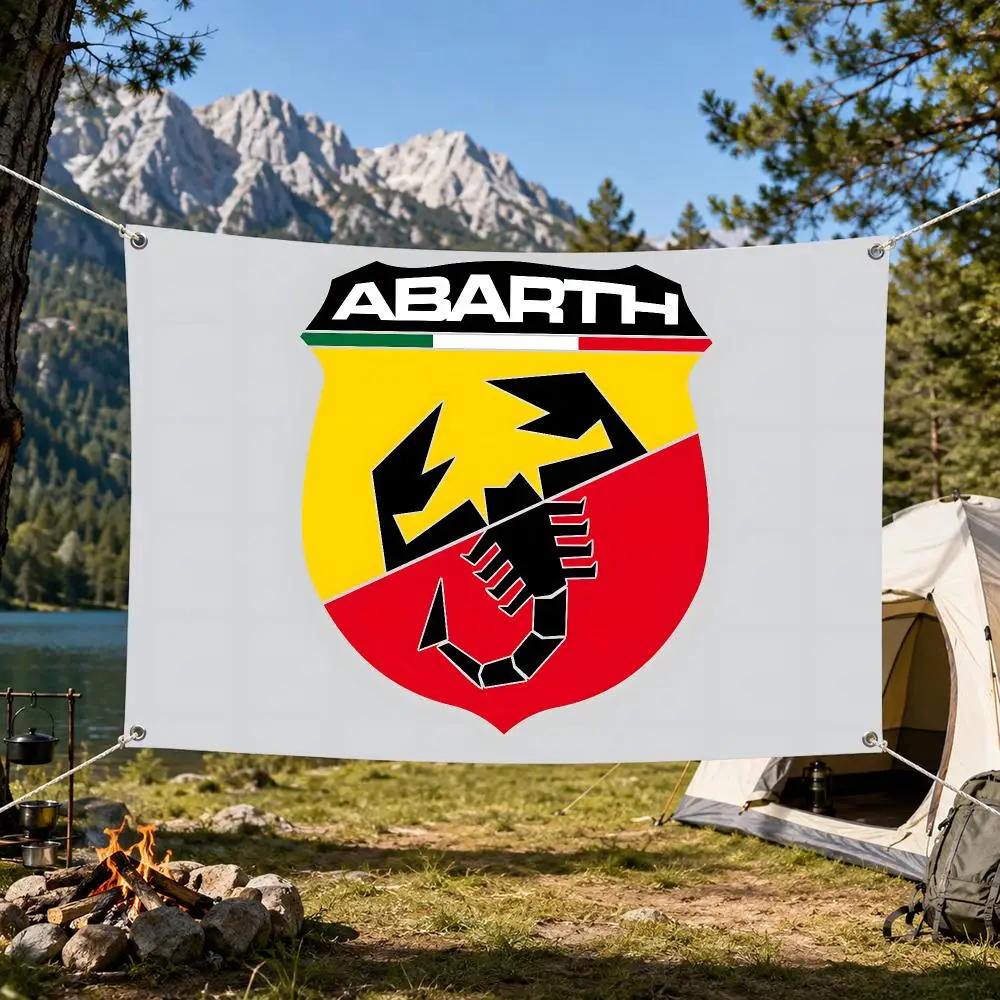 A-Abarth Scorpion logo Flags Aesthetic Wall Tapestry Printed Wall Hanging Living Room Party Outdoor Decor