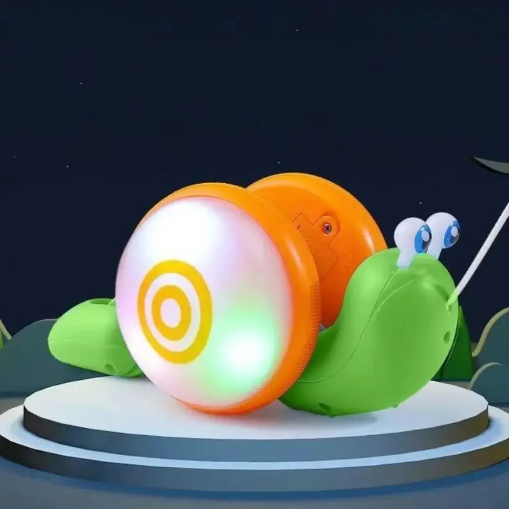 Baby Walker Pull String Snail Car Cartoon Pet Learning To Walk Drag Rope Snail with Music Glowing Pull-Along Snail