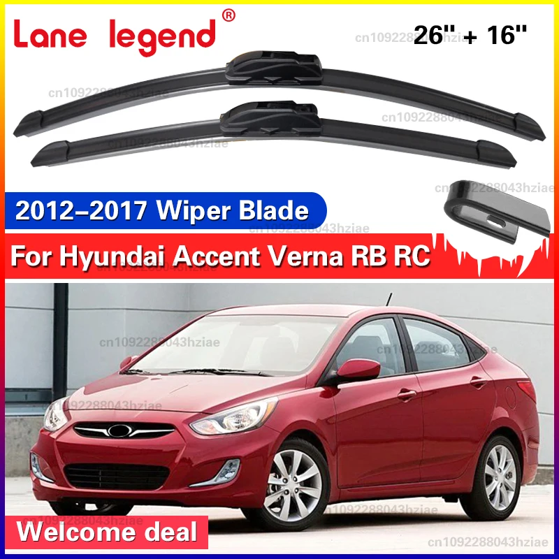 1 Juego de limpiaparabrisas delantero, limpiaparabrisas para Hyundai Accent Verna RB 2012-2017 2013 2014 2015, accesorios
