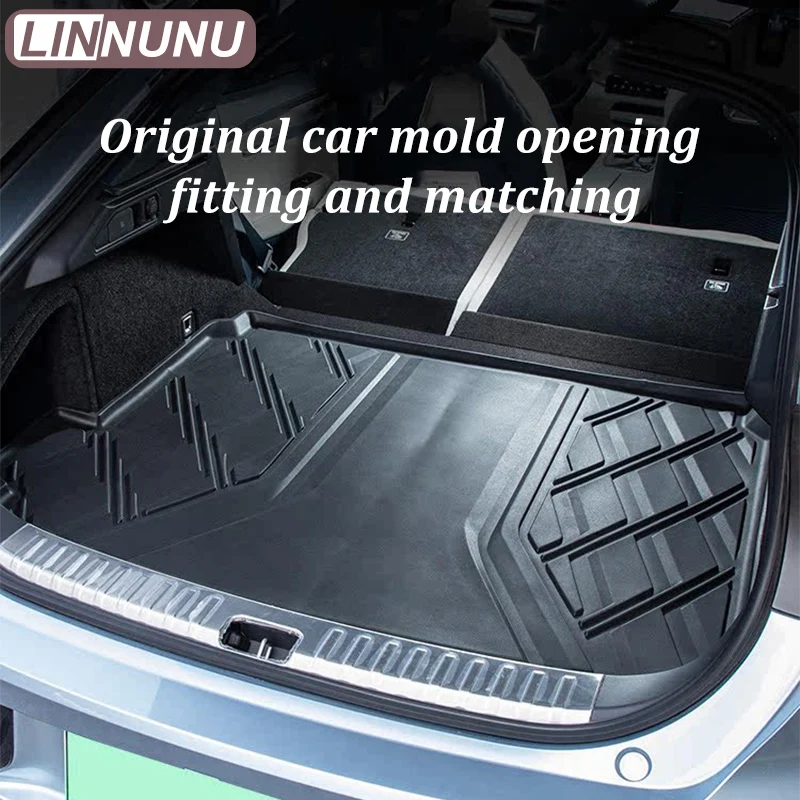 LINNUNU Fit for ZEEKR 001 Car Trunk mat TPE 3D Cargo Liner Trunk Cushion Trunk Lower Pad All Weather Waterproof Left Rudder