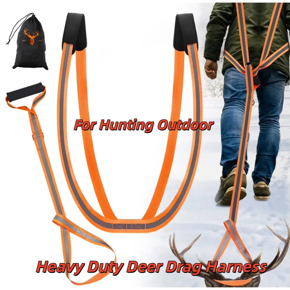 

Heavy Duty Deer Drag Harness & Rope For Hunting Outdoor Deer Antler Leash 400LBS Load Capacity Widened Shoulder Pad