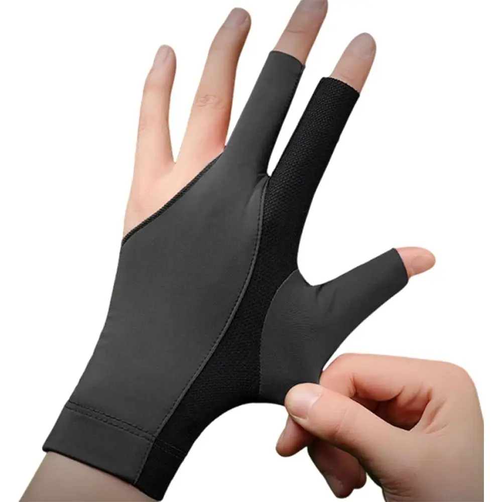 1PC Non-Slip Billiard Glove High-elastic Breathable 3 Fingers Snooker Glove Quick Dry Stretch Anti Skid Training Glove