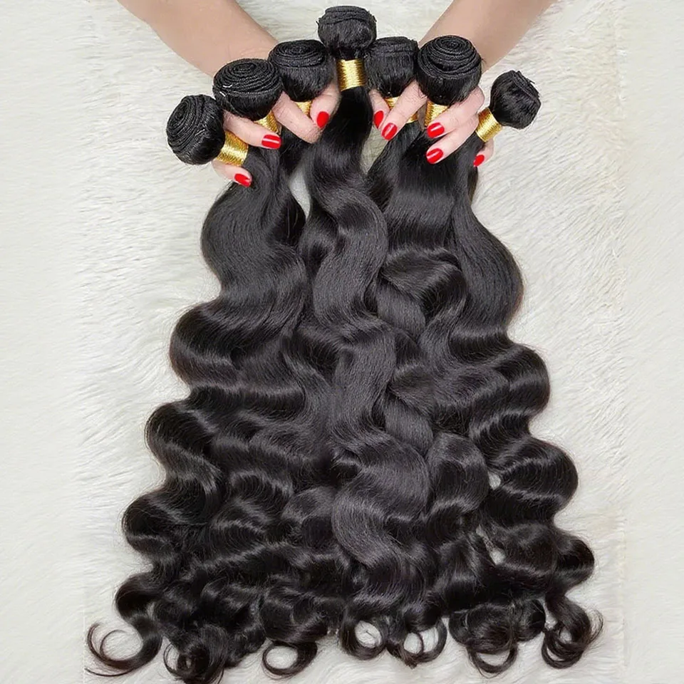 

16A 30 32 40 дюймов Объемная волна 100% натуральные бразильские необработанные человеческие волосы Наращивание необработанных волнистых волос 1 3 4 пучка