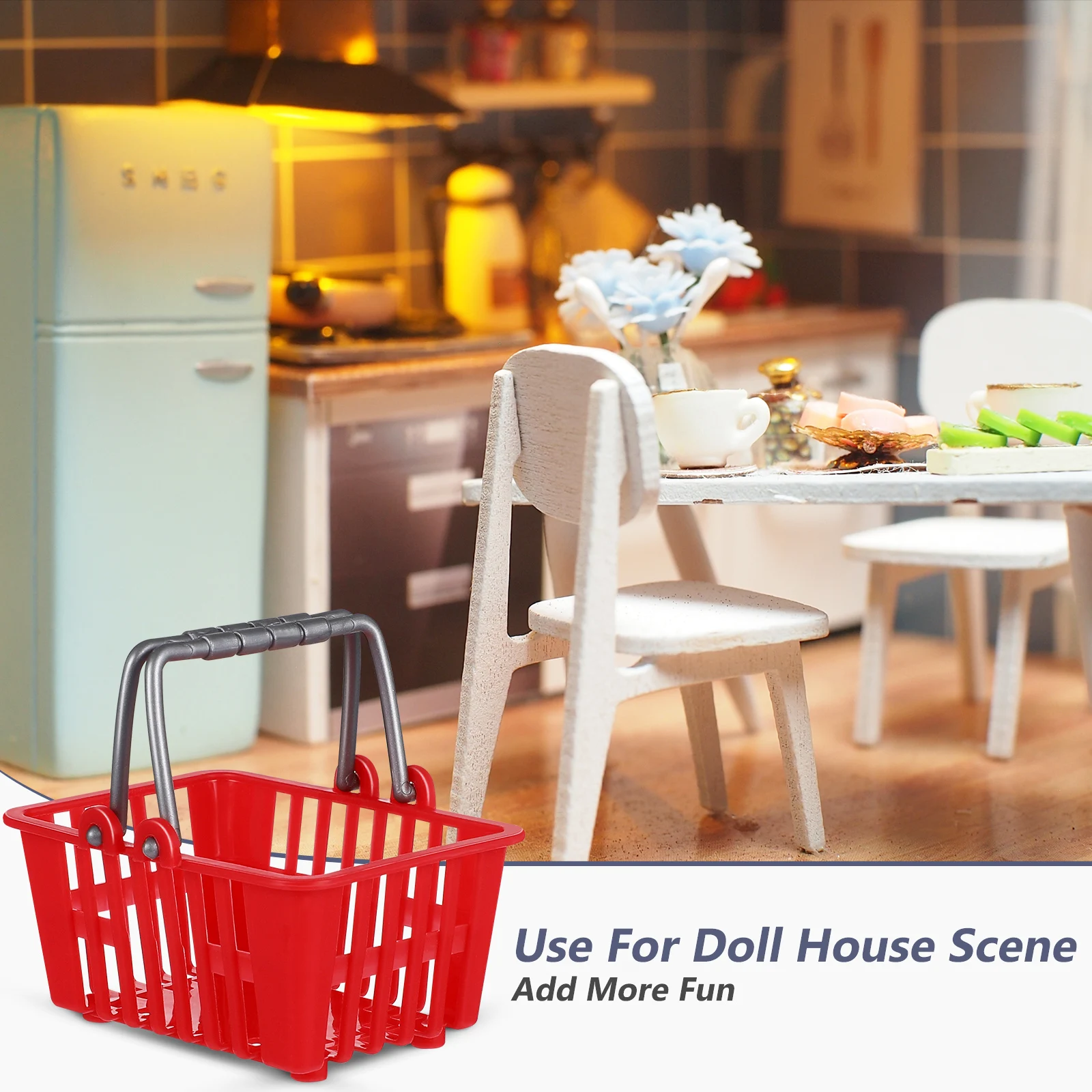 

20 pcs Mini Shopping Carts Tiny Baskets Reusable Plastic Practical House Accessories Decor Scene naments for Kids