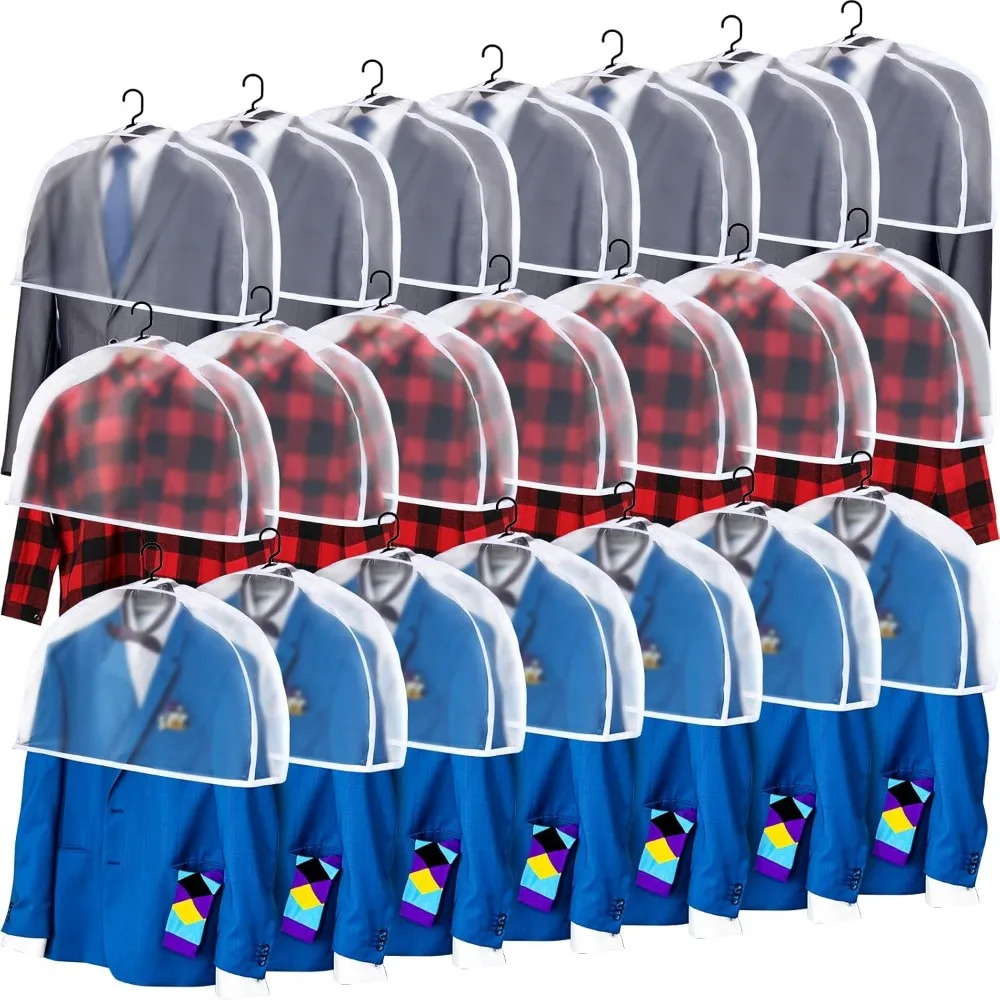 

50 Pack Clear Plastic Hanger Covers for Clothes, Dustproof Shoulder Protectors for Closet Storage