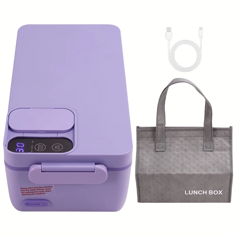 Heated Lunch Box  Electric Lunch Box   Self Heating Lunch Box  Cordless Rechargeable 304 Food-Grade Stainless Steel 1L  C