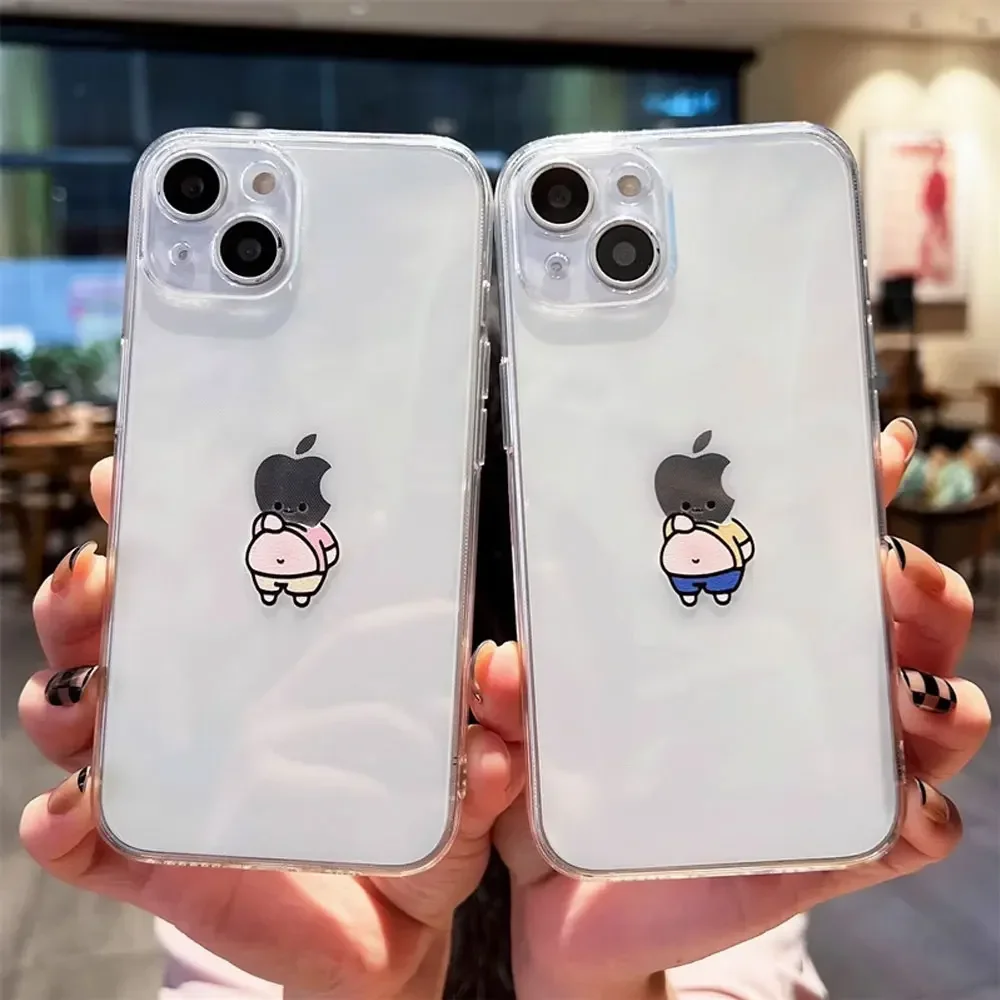 Funny Matchstick Men Phone Case for IPhone 14 13 12 11 15 16 Pro Max Mini XS XR SE2 Plus Art Transparent Fundas Covers