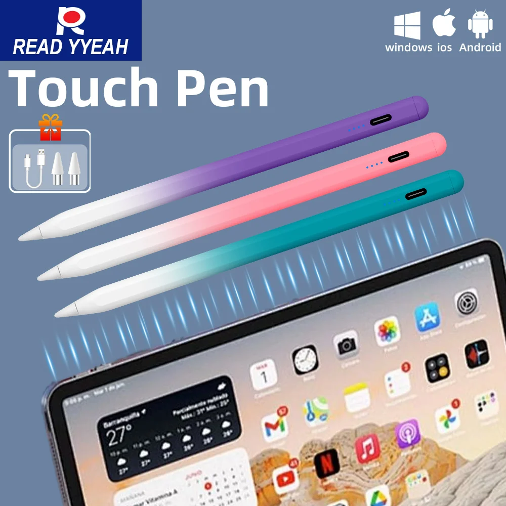 

Универсальная активная сенсорная ручка с магнитным градиентом цвета для Android IOS Windows для Apple Pencil Samsung Xiaomi Phone Tablets
