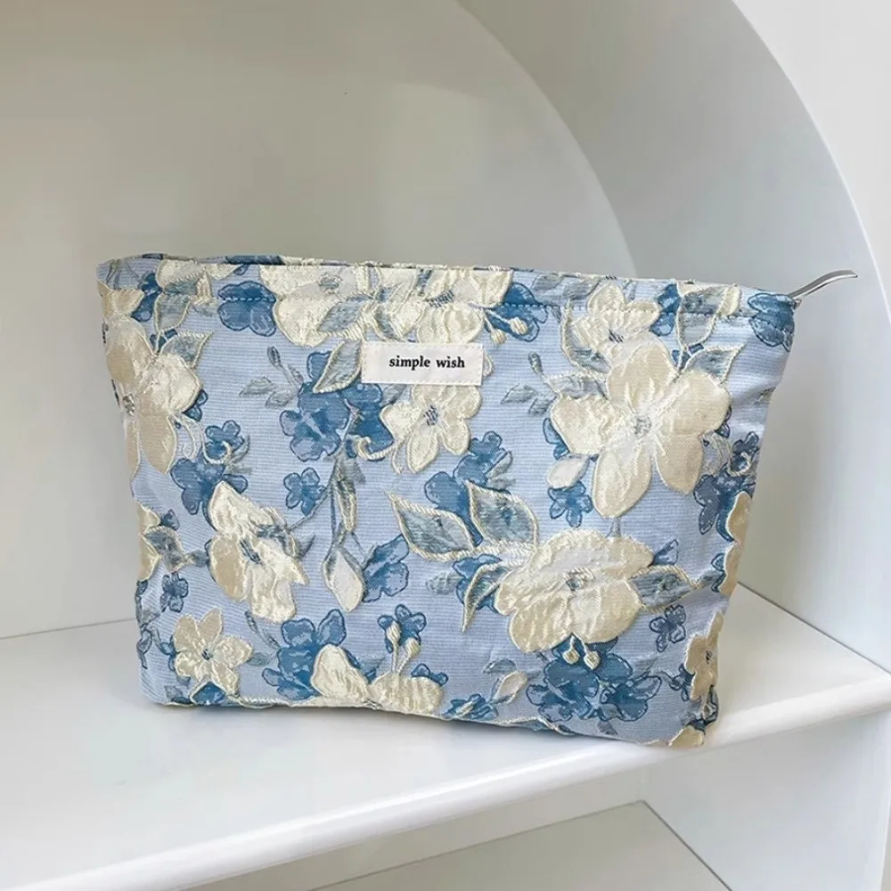 Fashion Print Cosmetic Bag Floral Print Large Capacity Makeup Bag Toiletry Pouch Travel