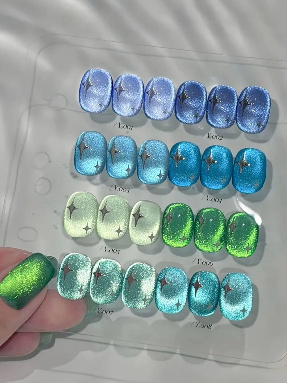 MIANEL 10ML 2026 Nouveau Vernis à Ongles Gel Effet Œil de Chat Cristal Bulle Glacée Bleu Satiné pour Salons de Manucure Ongles Bleus 1-8PCS