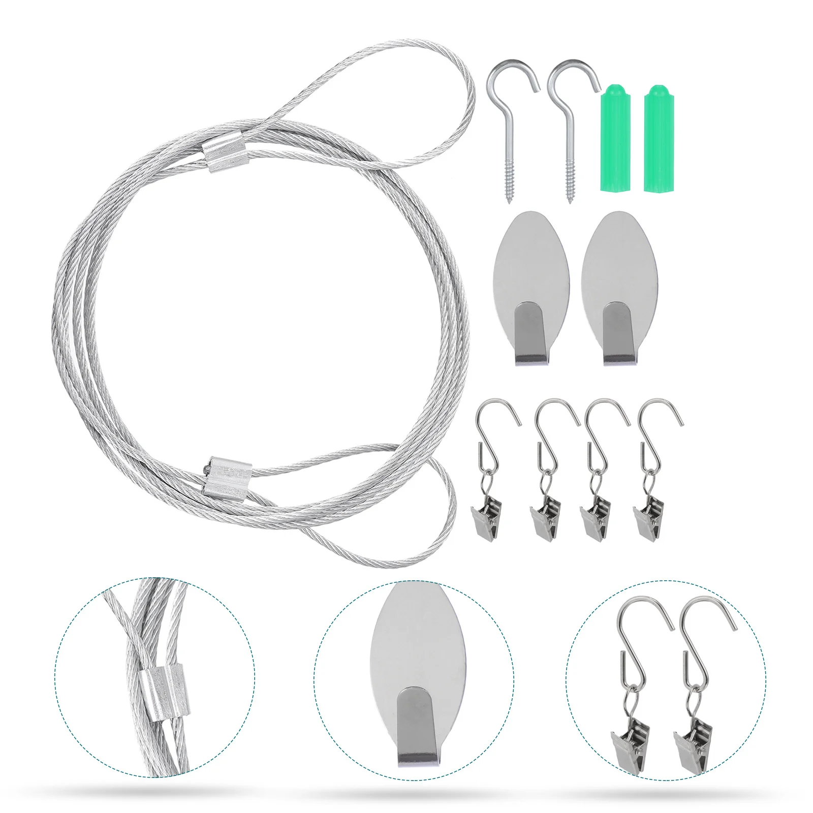 

1Set Metal Hook Clips Curtain Hanging Photo Display Wall Clips Resistance Fine Workmanship Practical Use