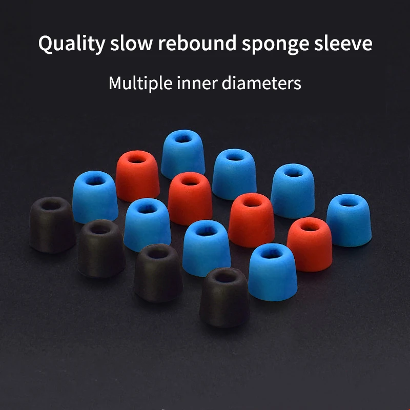 Tiandirenhe 6 pair(12pcs) 5mm Noise Isolating Memory Foam Ear Tips Foam Eartips High quality Earbud Earphone Silicone