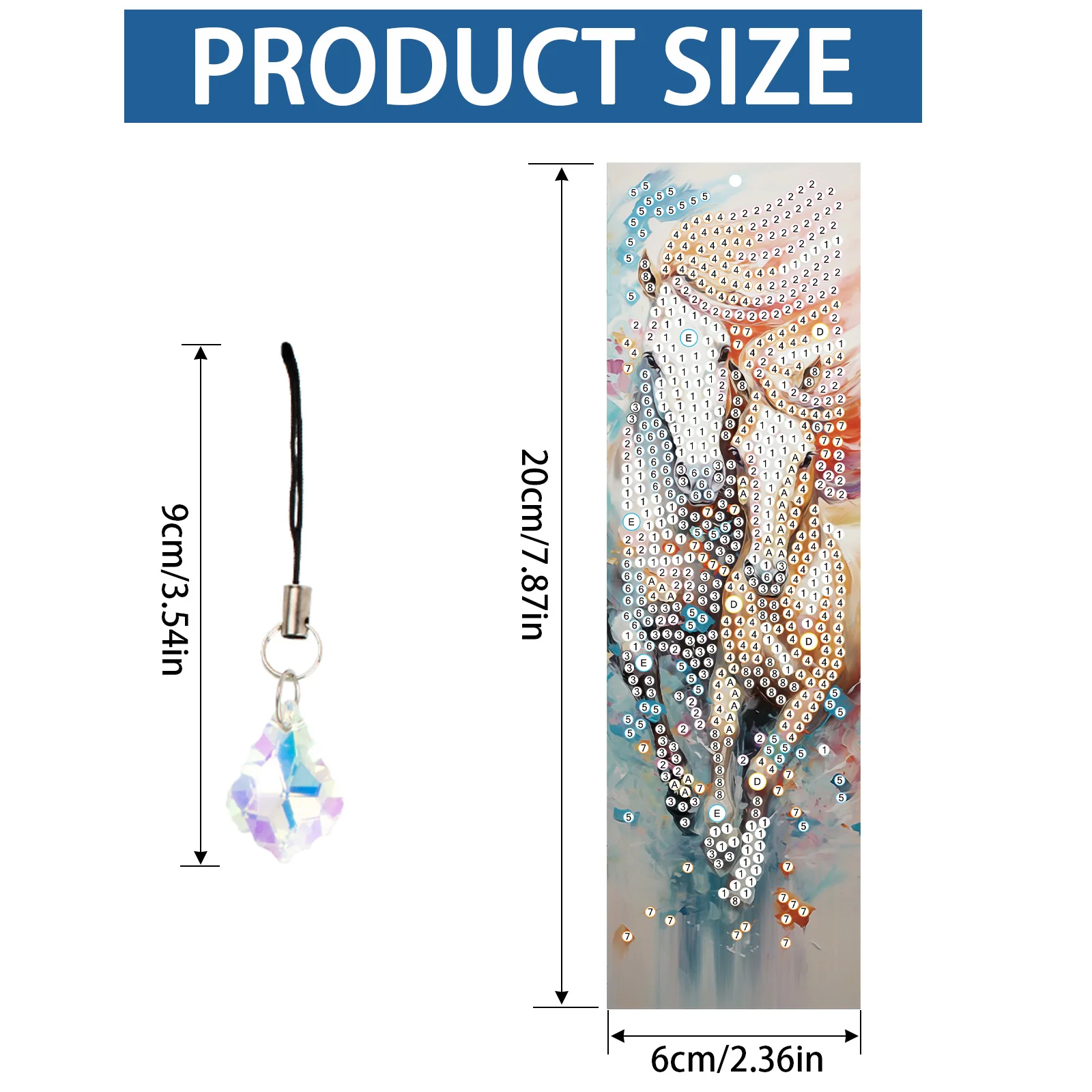 4PCS Diamond Art Painting Bookmarks,DIY Colorful horses Crystal Diamond Art with Diamond Pendant Handmade Reading Bookmark Gift